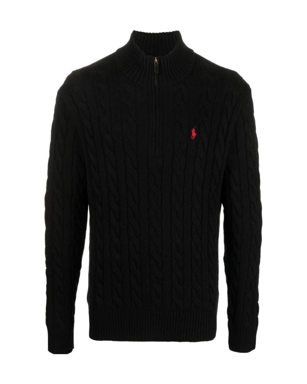 Polo Ralph Lauren Black Half-Zip Long-Sleeved Jumper for men