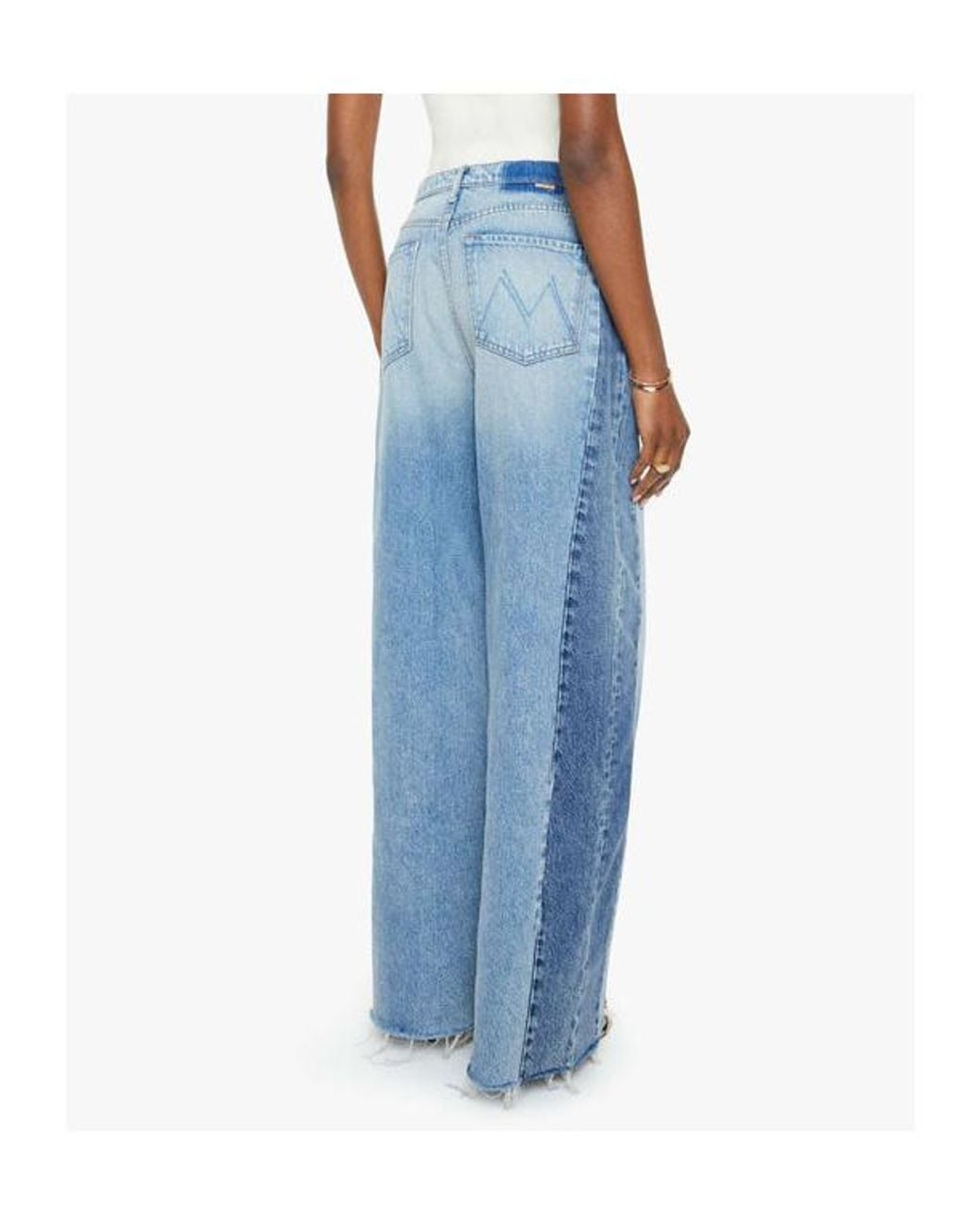 Mother Blue Patchwork Panel Denim Jeans