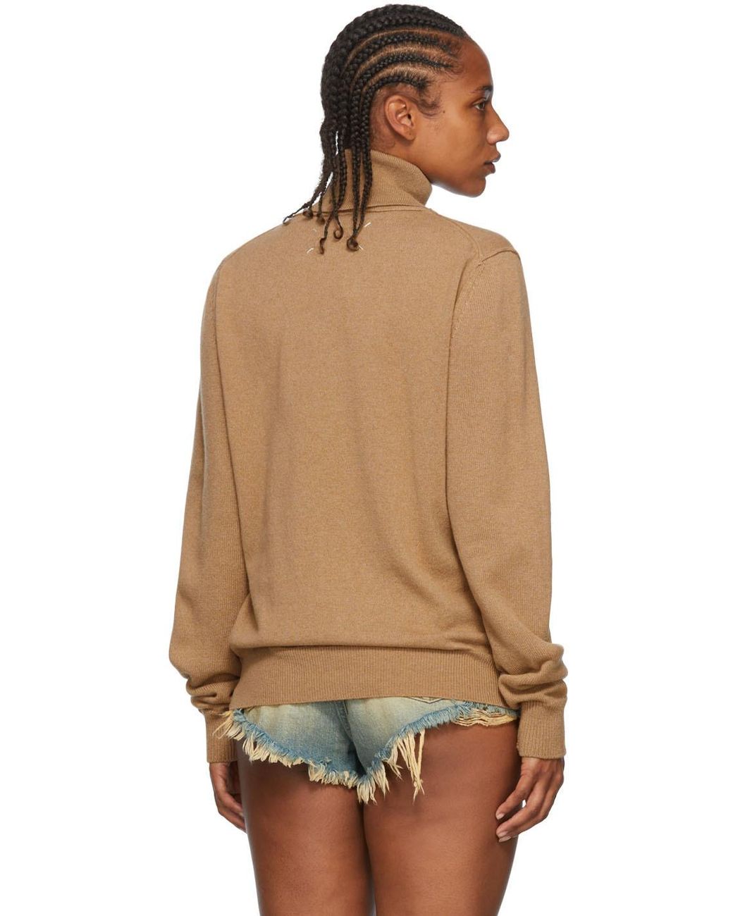 Maison Margiela Brown Roll-Neck Knitted Jumper for men
