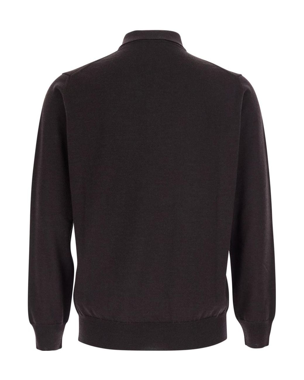 Kangra Cashmere Blue Long-Sleeve Polo-Collar Sweater for men