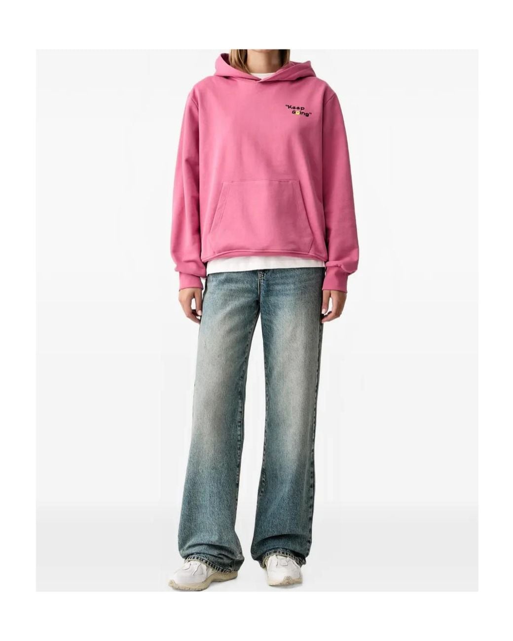 Barrow Pink Teddy-Bear Print Hoodie for men