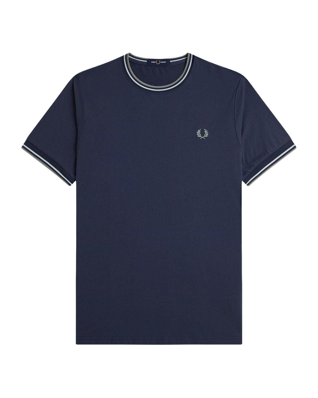 Fred Perry Blue Soft Cotton Tshirt for men