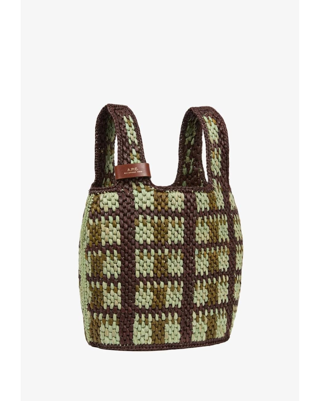 A.P.C. Multicolor Pecan Raffia Tote Bag