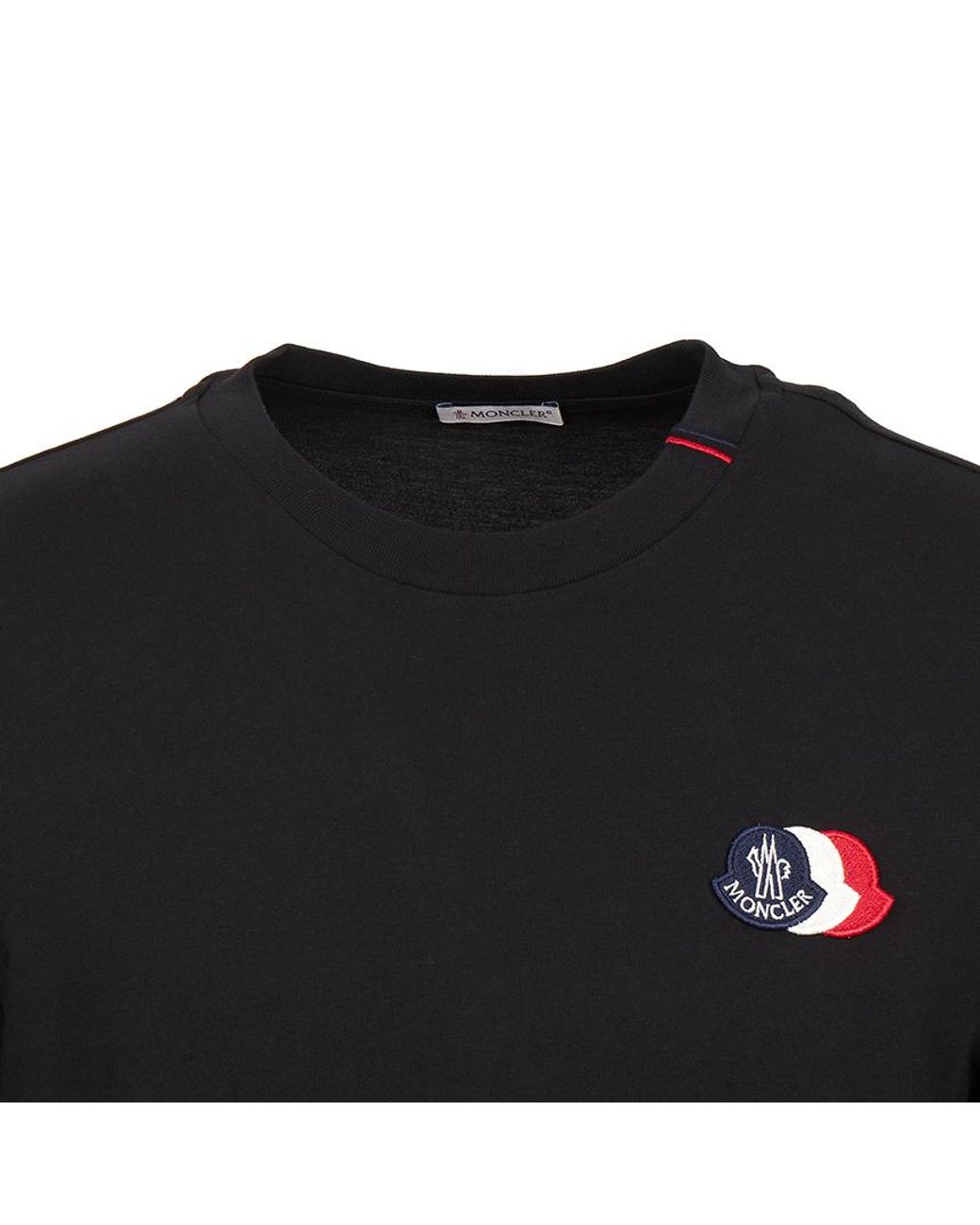 Moncler Black Logo Patch Crewneck T-Shirt for men