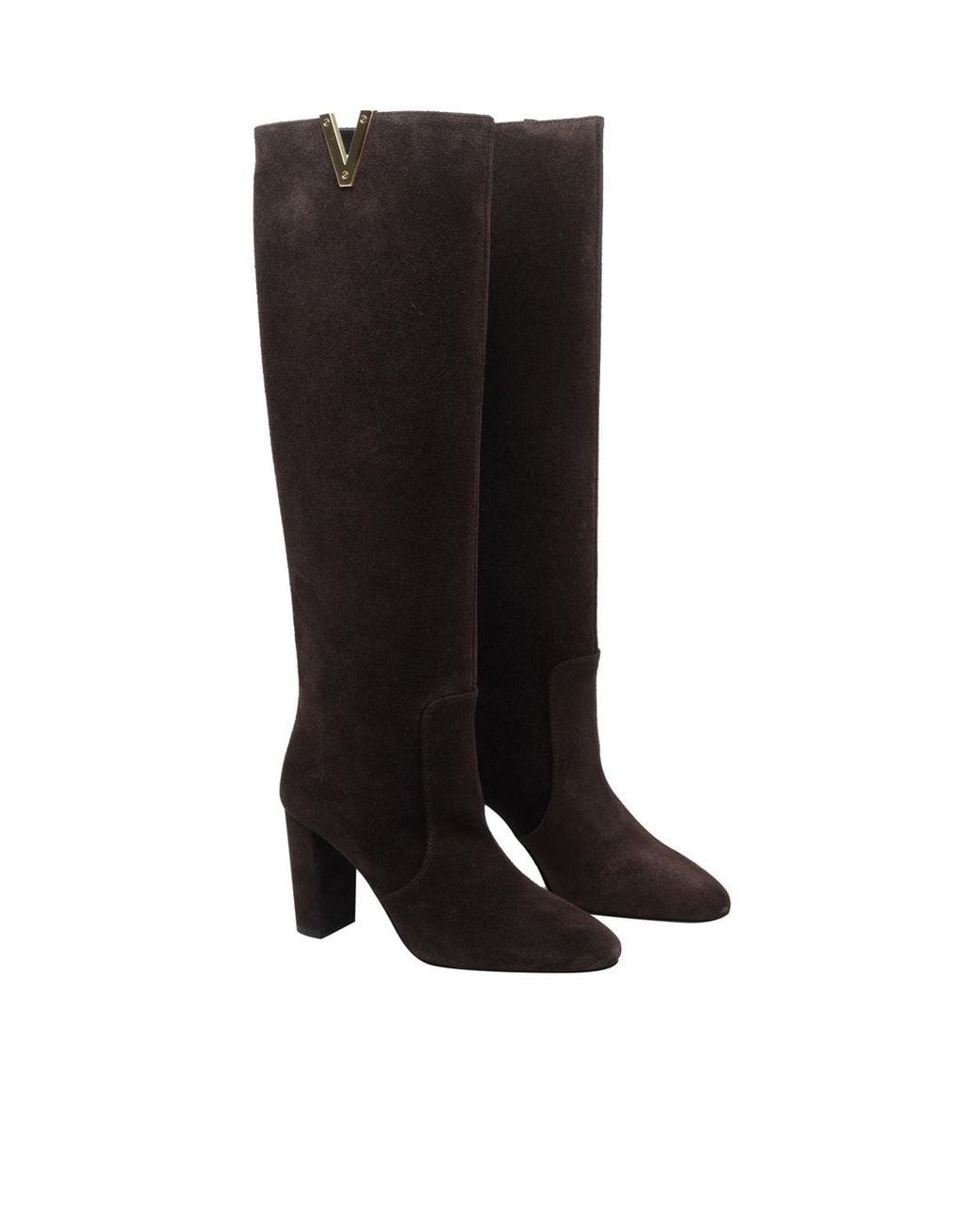 Via Roma 15 Black High Heel Knee-High Boots