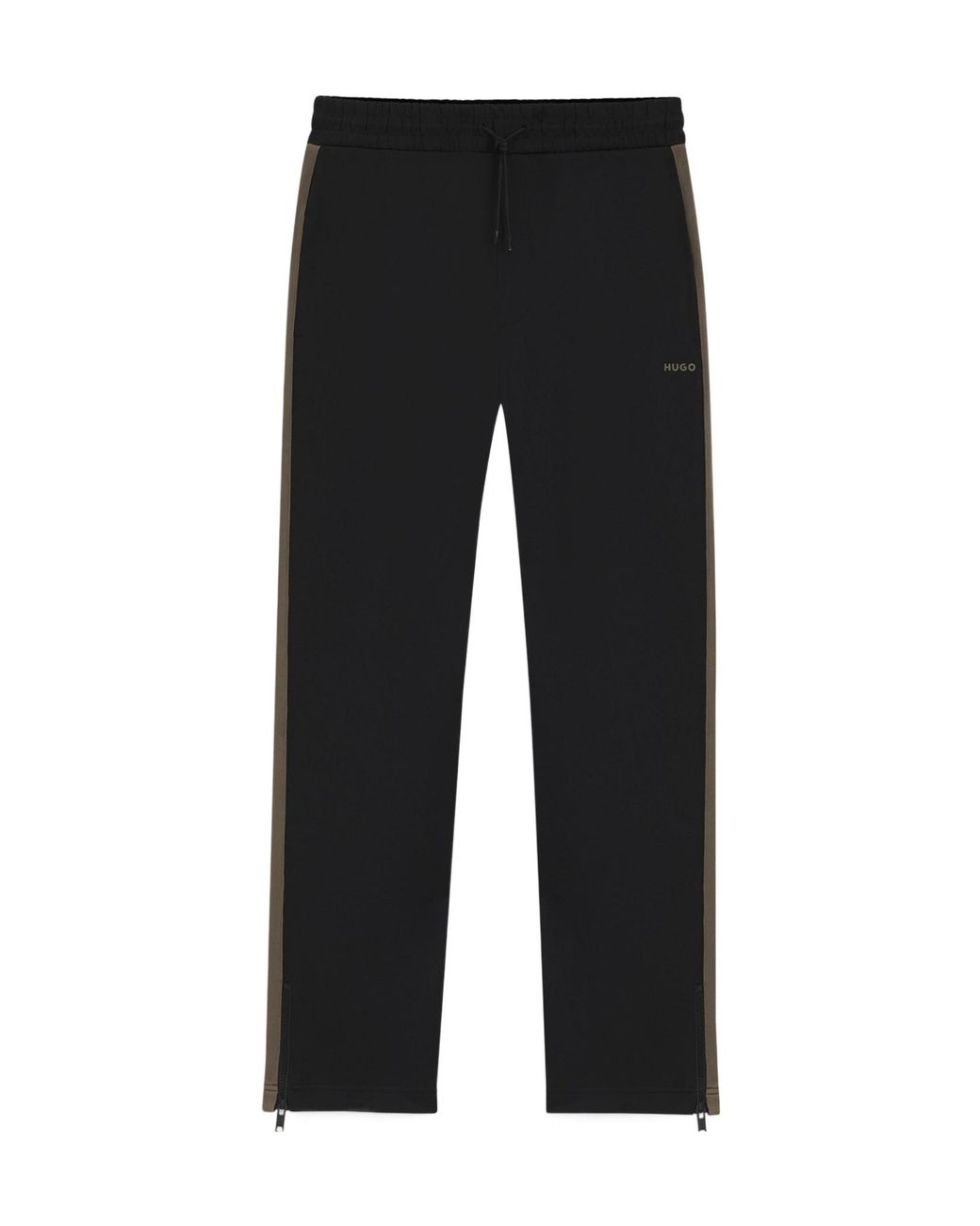 Boss Black Side-Stripe Drawstring Sweatpants for men