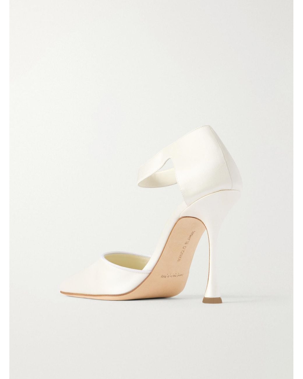Manolo Blahnik White Satin High Heels