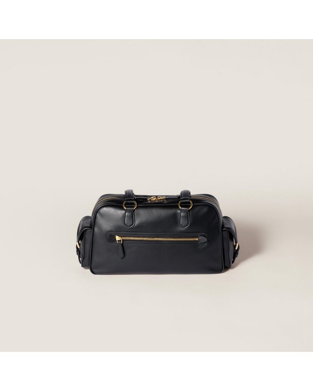 Miu Miu Black Pocket Nappa Leather Top-Handle Bag