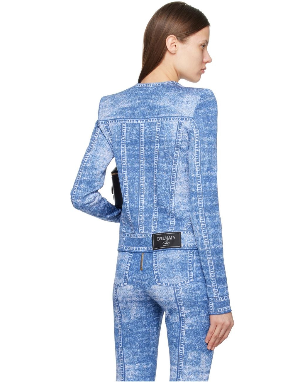 Balmain Blue Snap-Button Cardigan