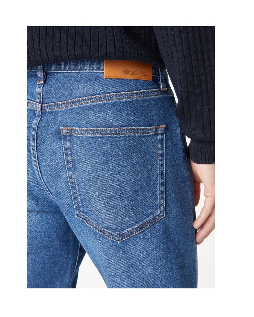 Loro Piana Blue Belt-Loop Jeans for men