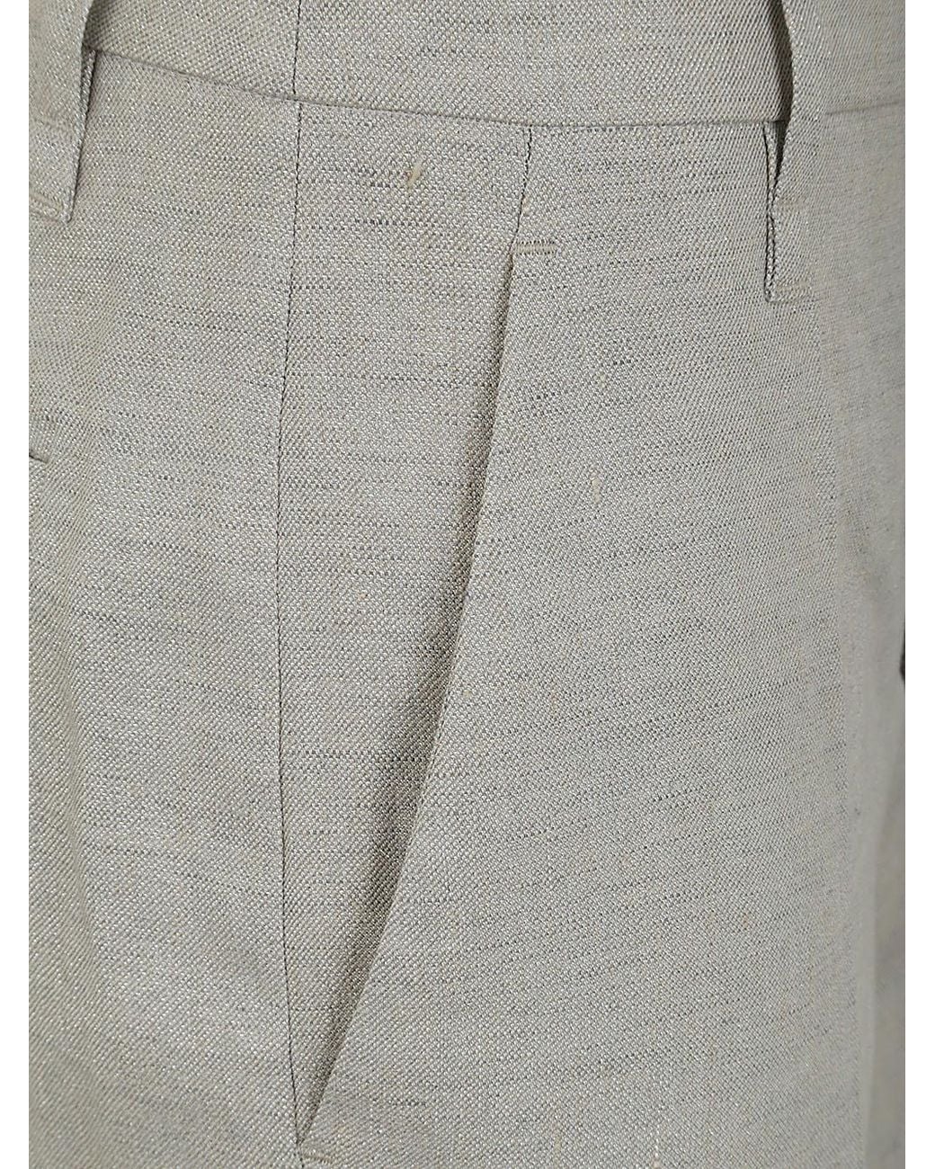 Brunello Cucinelli Gray Lurex Wide-Leg Trousers