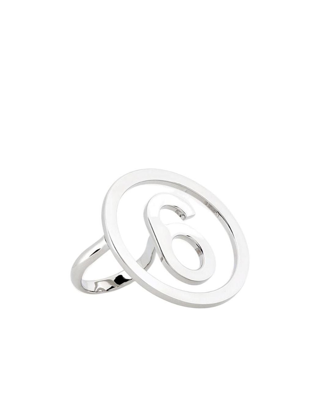 MM6 by Maison Margiela White Number Logo Ring