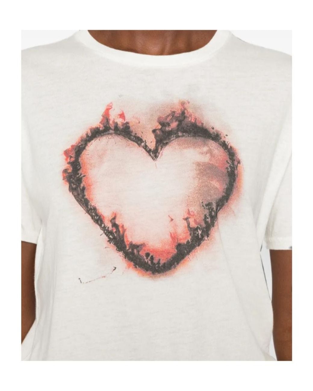 R13 White Heart-Print T-Shirt for men