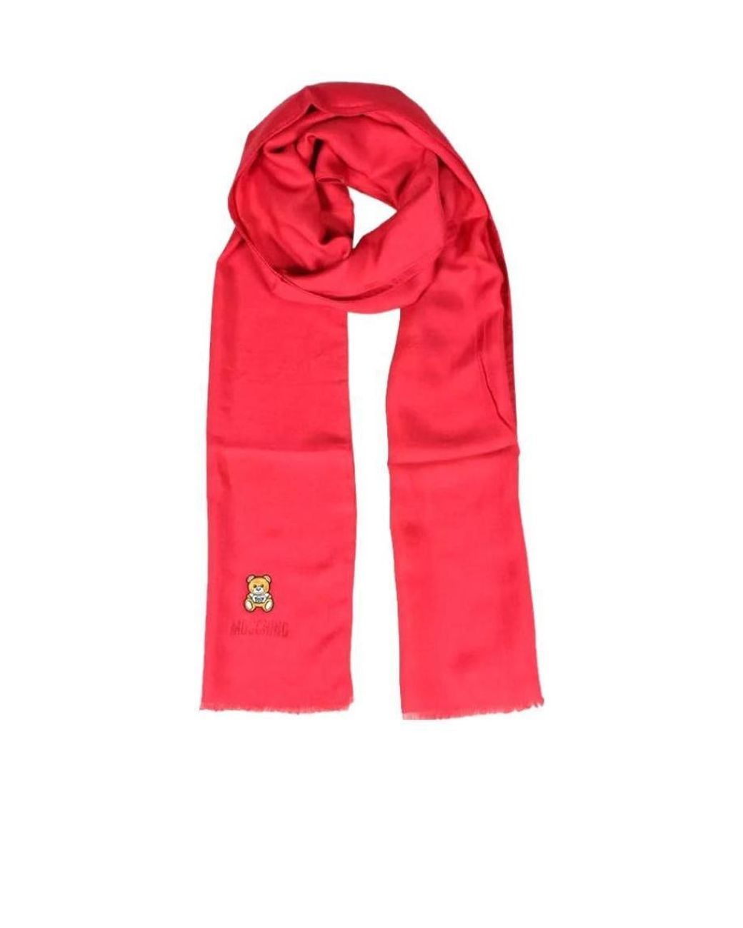 Moschino Red Logo Scarf for men