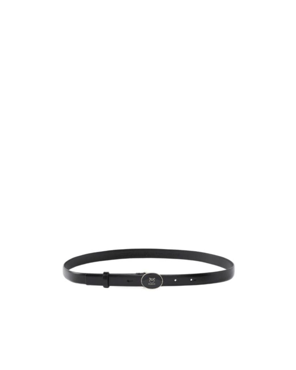 Pinko White Love Birds Logo Buckle Belt
