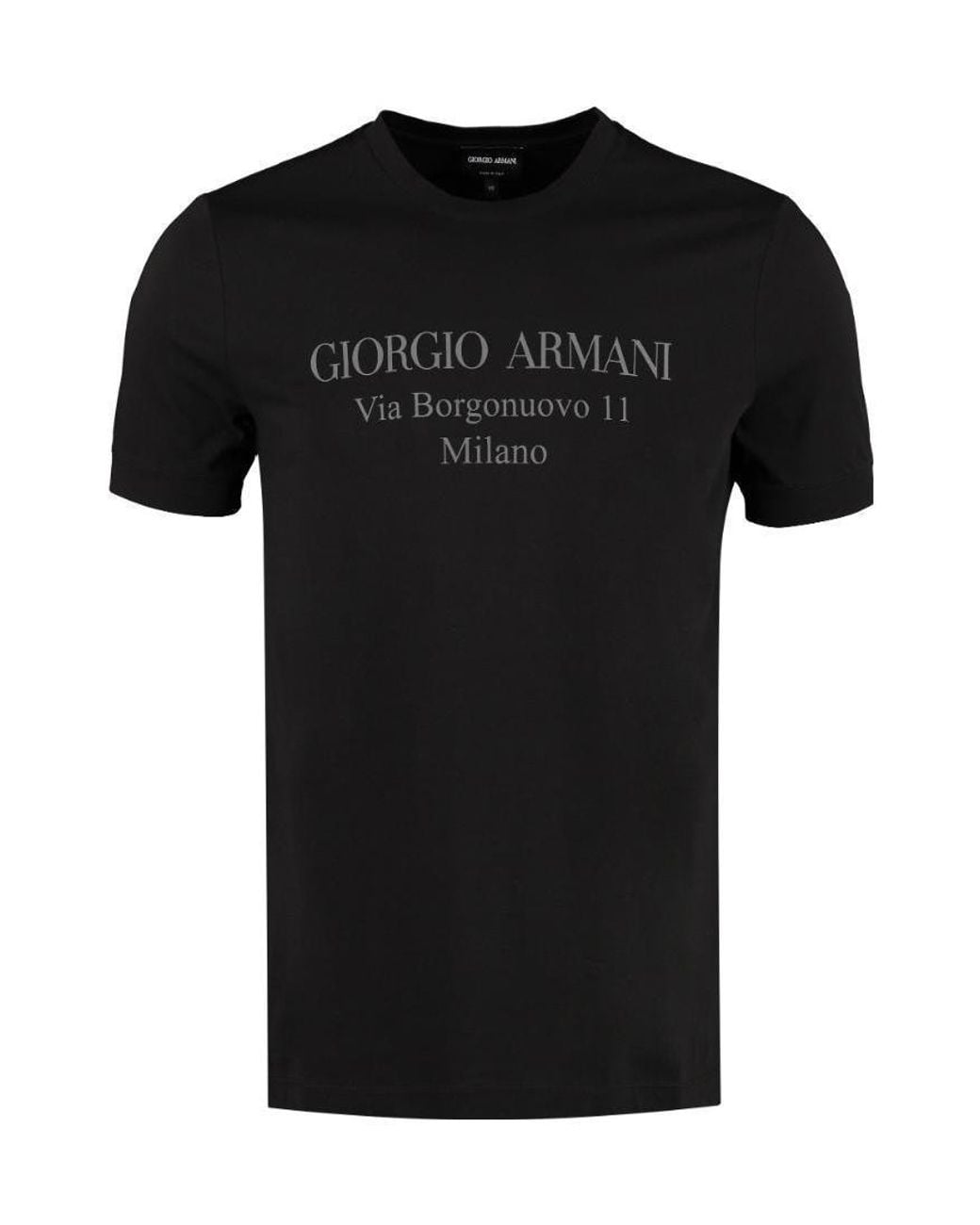 Giorgio Armani Black Logo Printed Crewneck T-Shirt for men