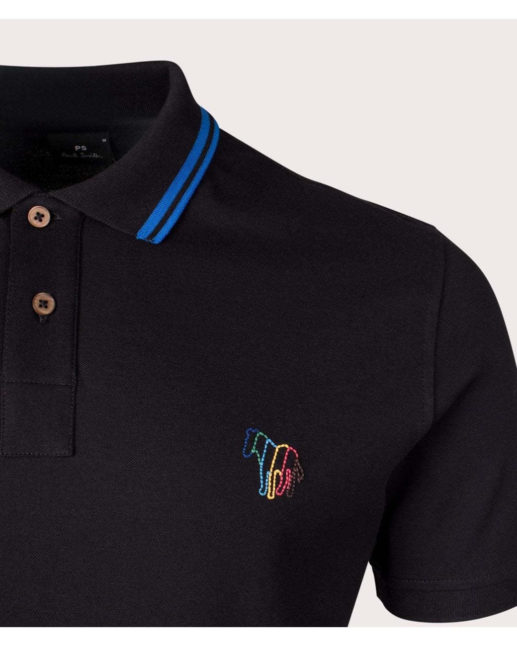 Paul Smith Black Ps Broad Stripe Zebra Polo Shirt for men