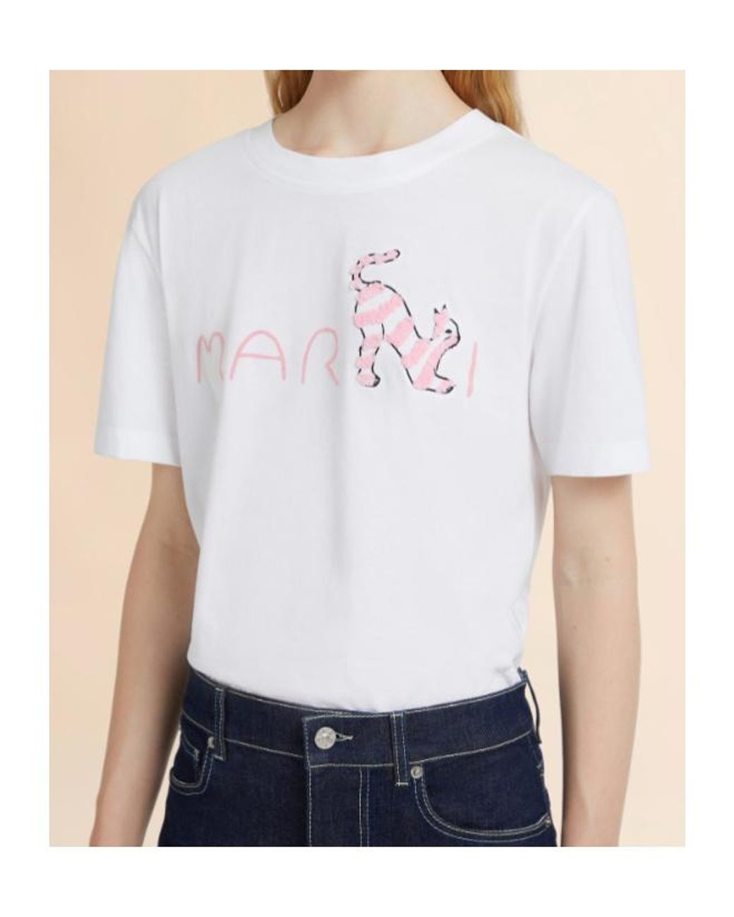 Marni White Animal Alphabet Logo T-Shirt