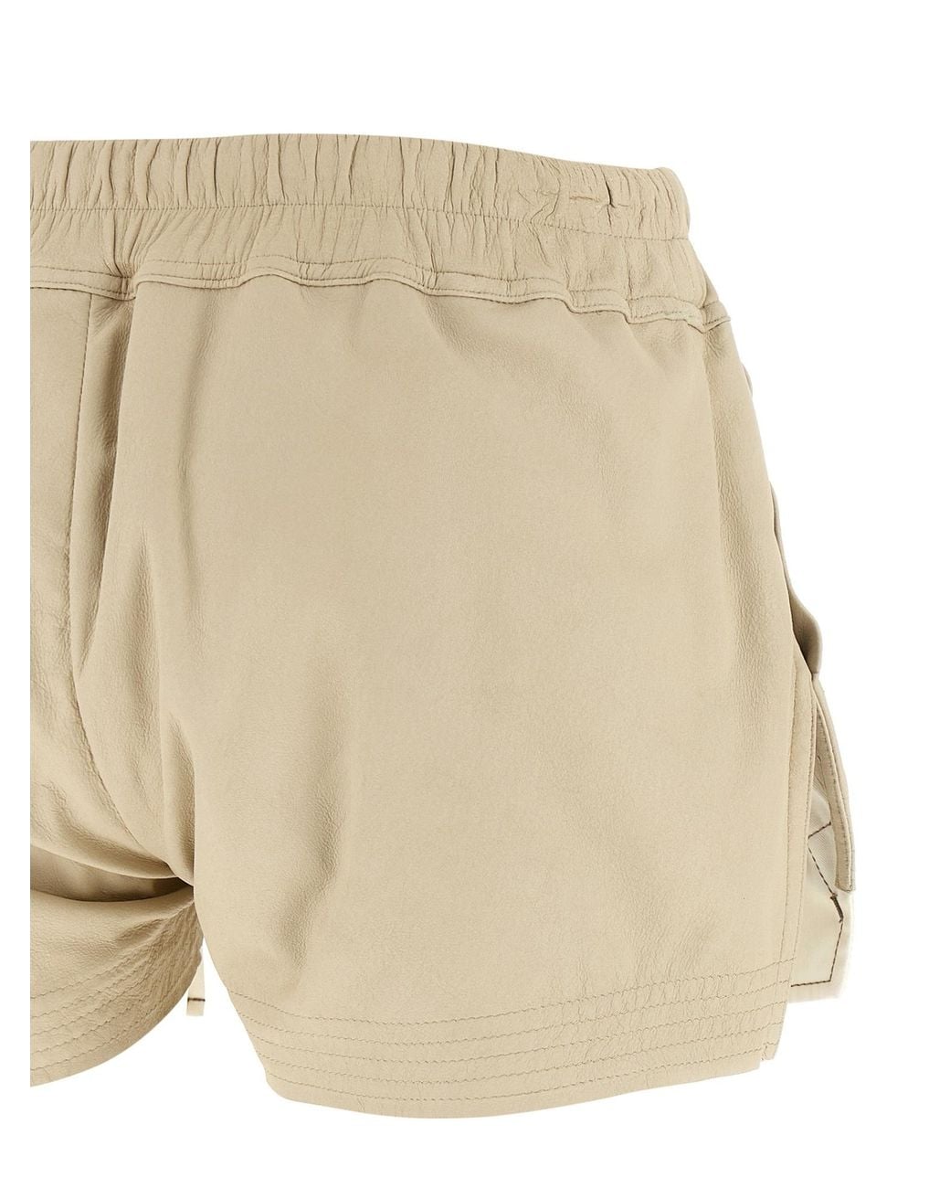 Rick Owens Natural Layered Drawstring Shorts
