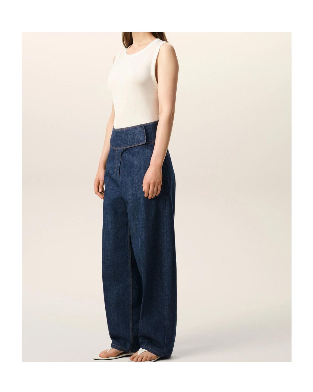 AMI Blue Ami Wrapped Belted Ballon Fit Jeans