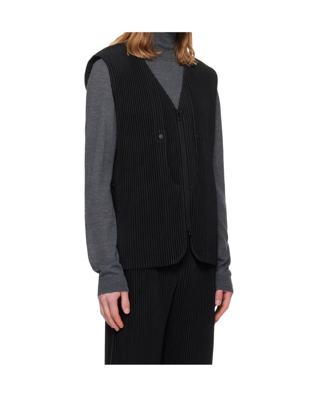 Homme Plissé Issey Miyake Black Homme Plissé Issey Miyake Quarry Vest for men
