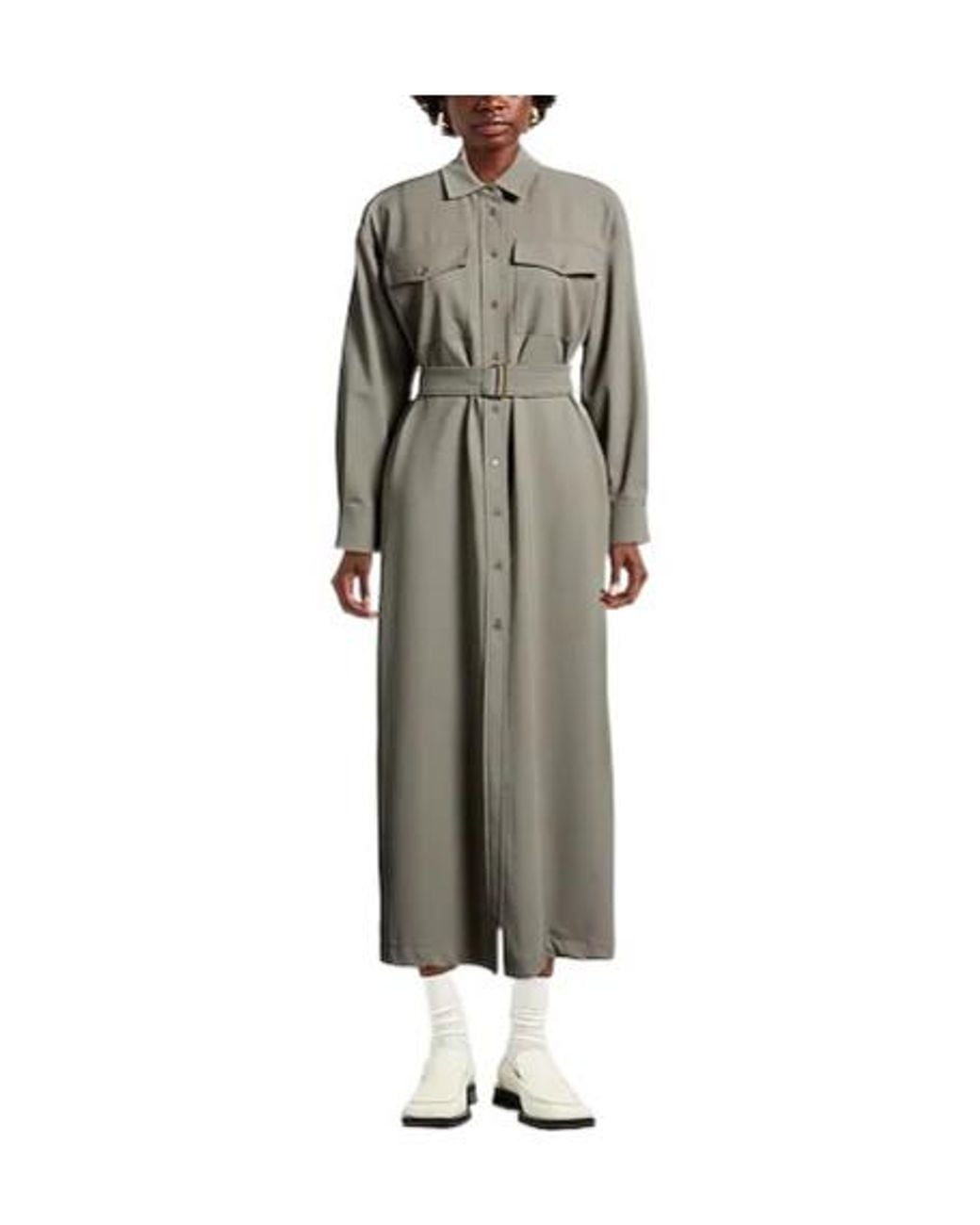 Weekend by Maxmara Gray Minimalist Solid Shirt Dress