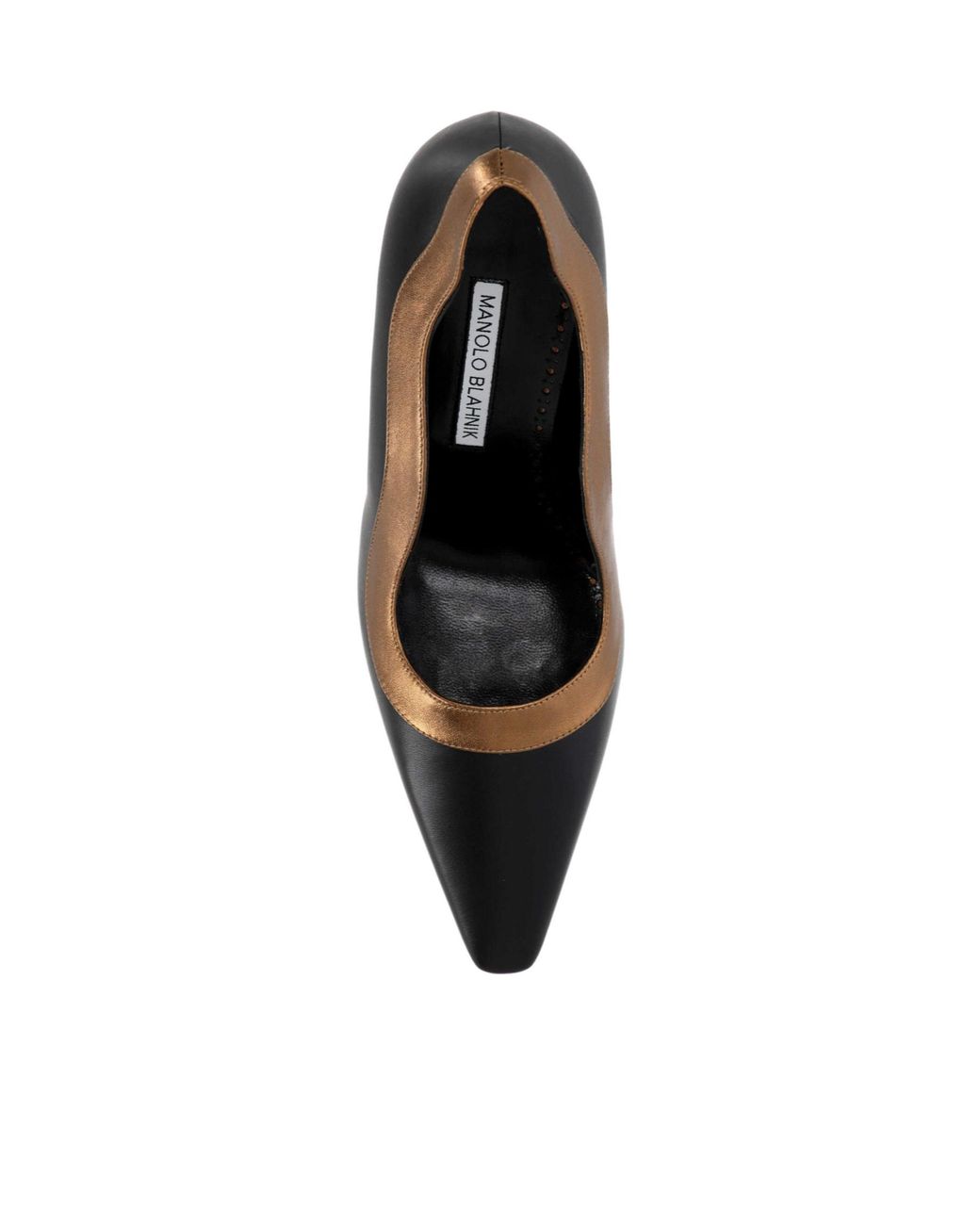 Manolo Blahnik Black Curved Trim Pointed Toe Pumps