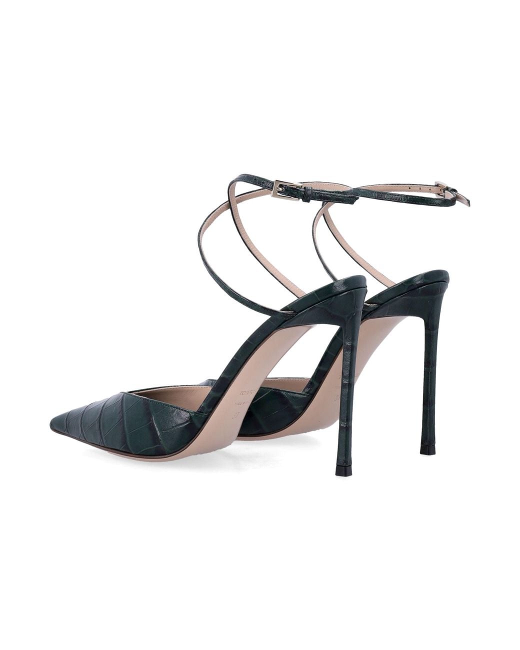 Tom Ford Blue Croc-Effect Leather Pumps