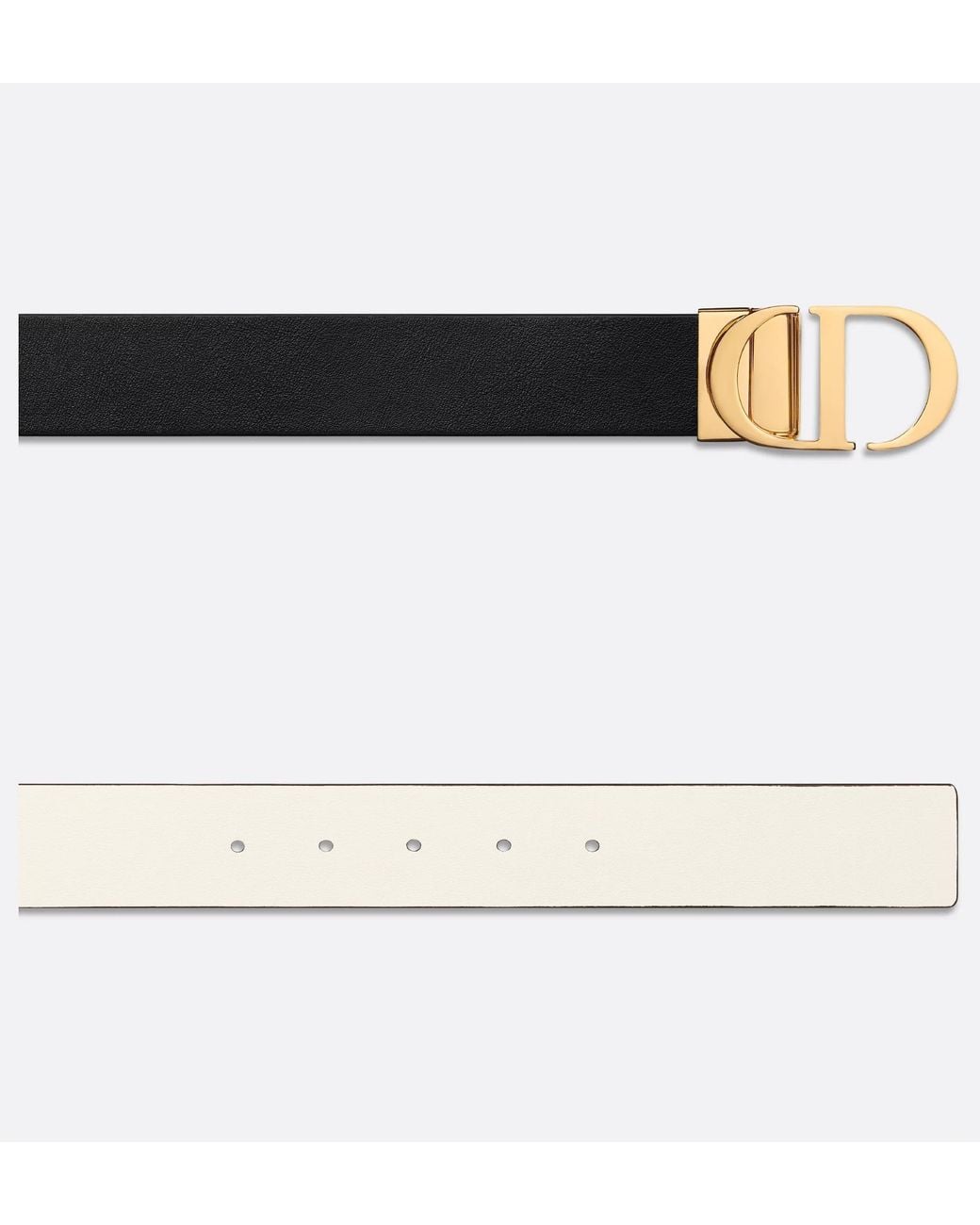 Dior White 30 Montaigne Reversible Belt