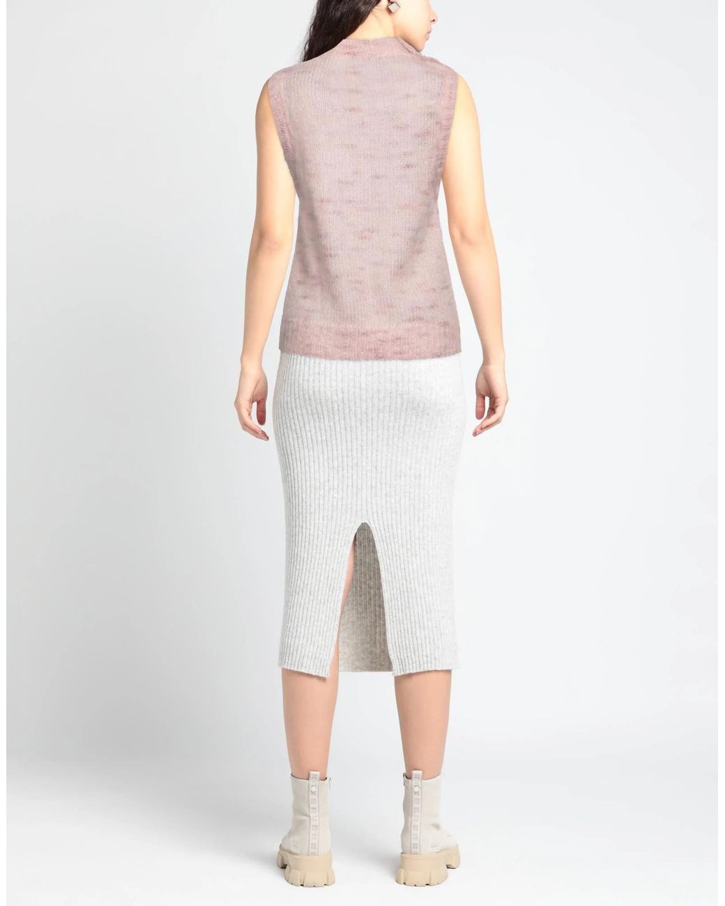 Ganni Pink Fashion Solid Color Sleeveless Knit Tank Top