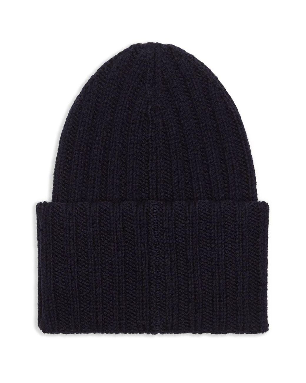 DSquared² Blue Logo Embroidered Turn-Up Beanie for men