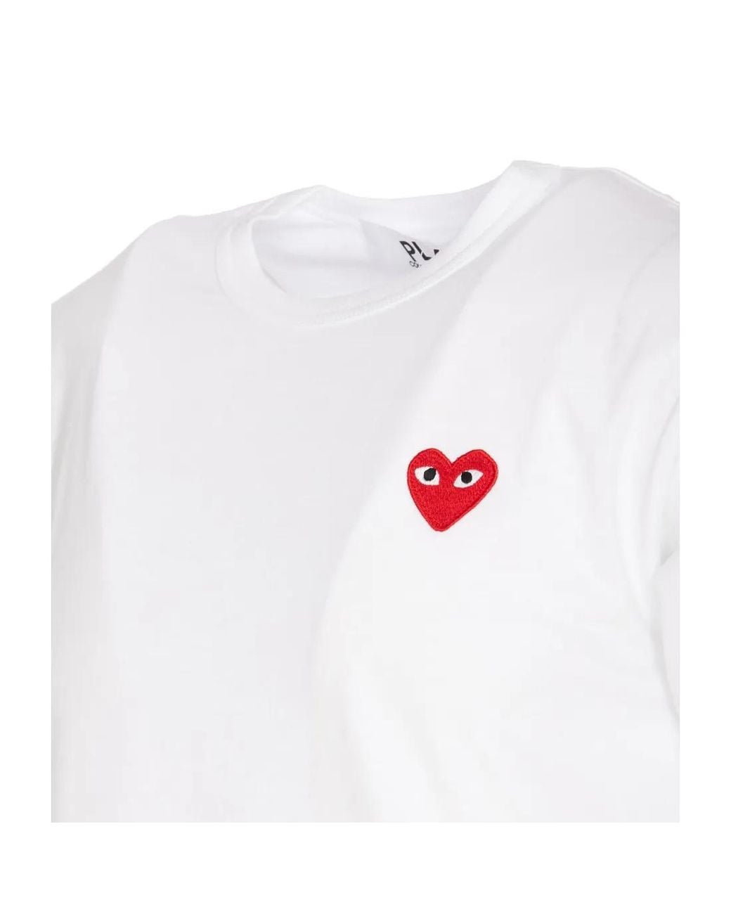 COMME DES GARÇONS PLAY White Comme Des Garçons Play Logo Patch Crewneck T-Shirt for men