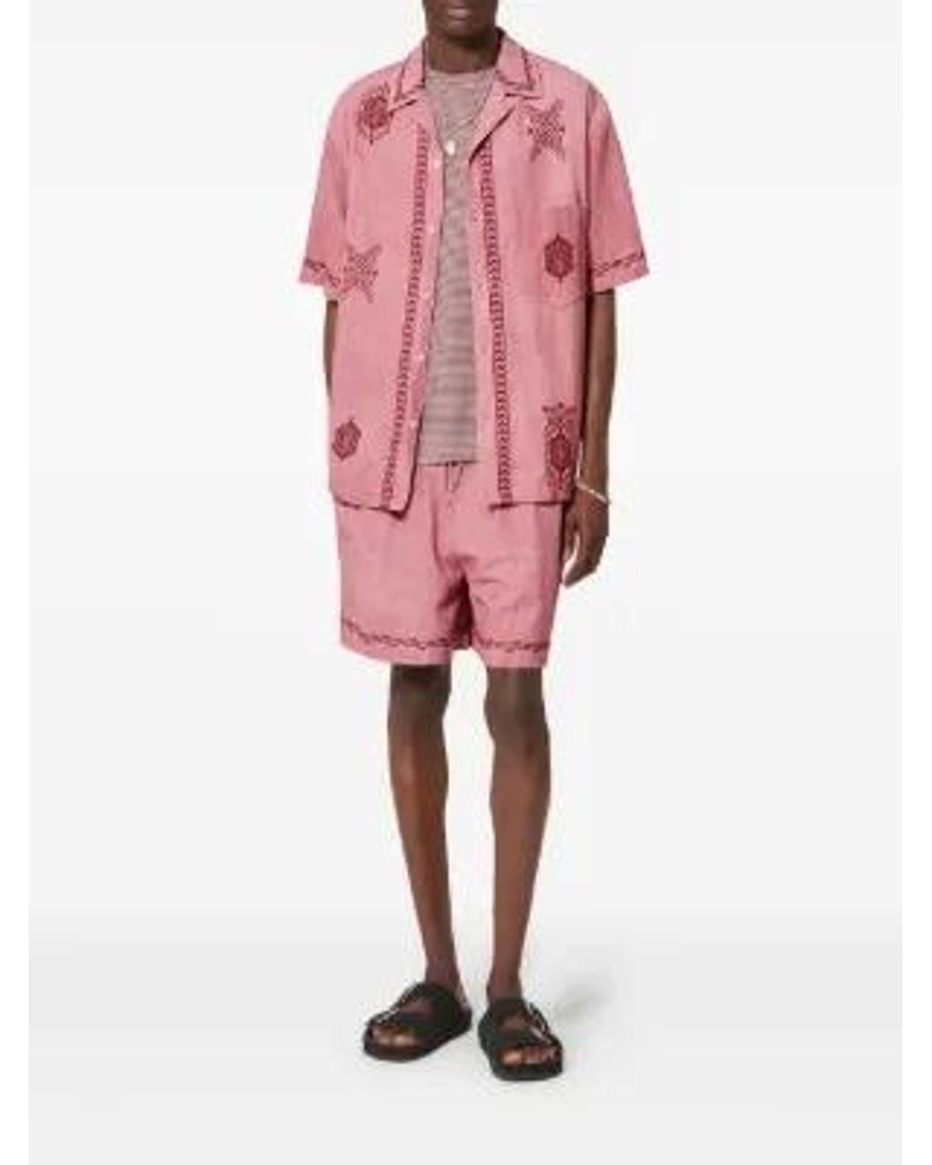 Isabel Marant Pink Zilan Embroidered Shorts for men
