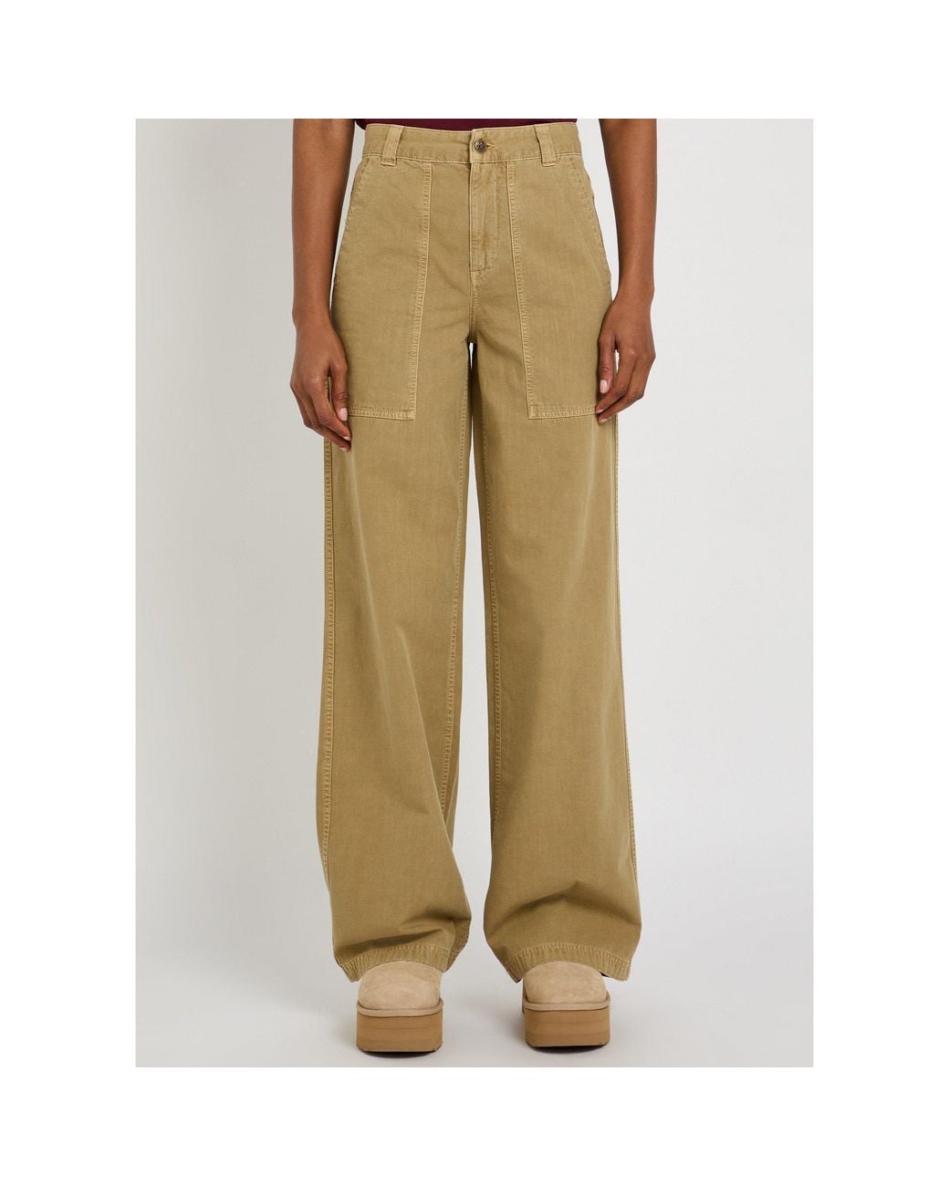 Moncler Natural Casual Cotton Pants