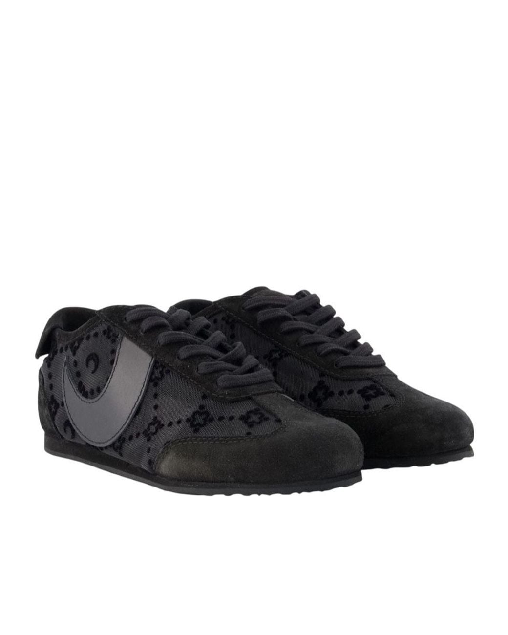 MARINE SERRE Black Astra Patterned Low-Top Sneakers