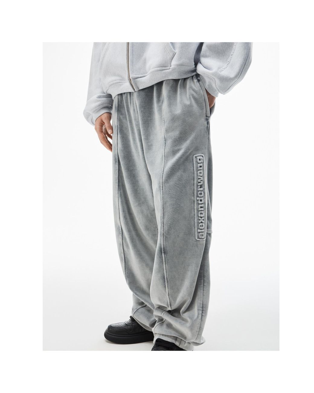 Alexander Wang Gray Elastic Waist Drawstring Sweatpants for men