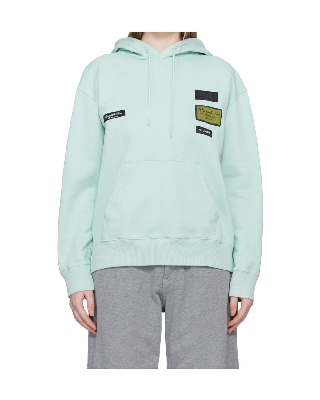 MM6 by Maison Margiela Blue Logo-Patch Hoodie
