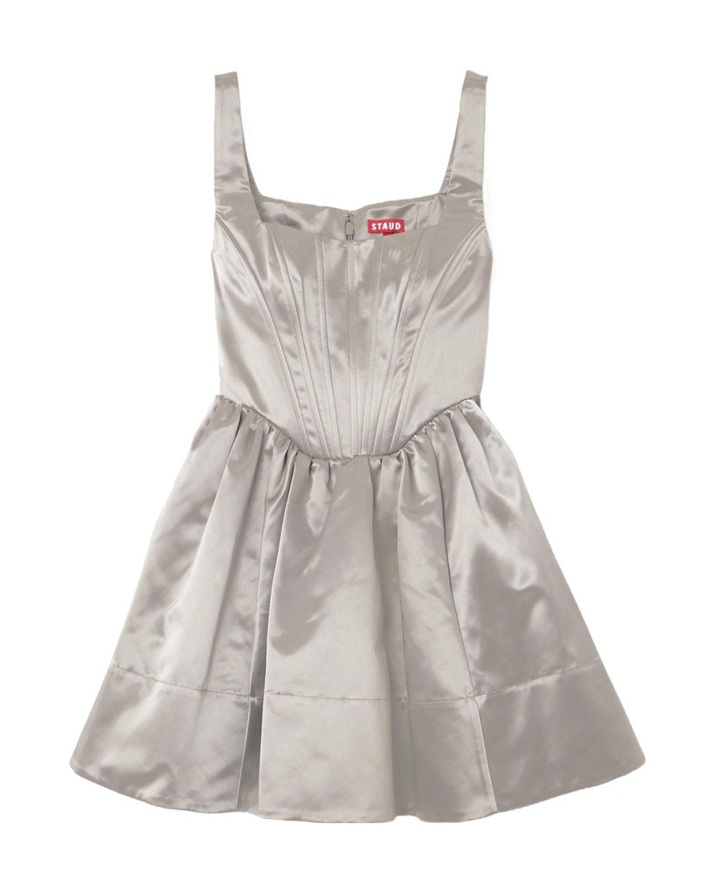 Staud Gray Landscape Mini Dress