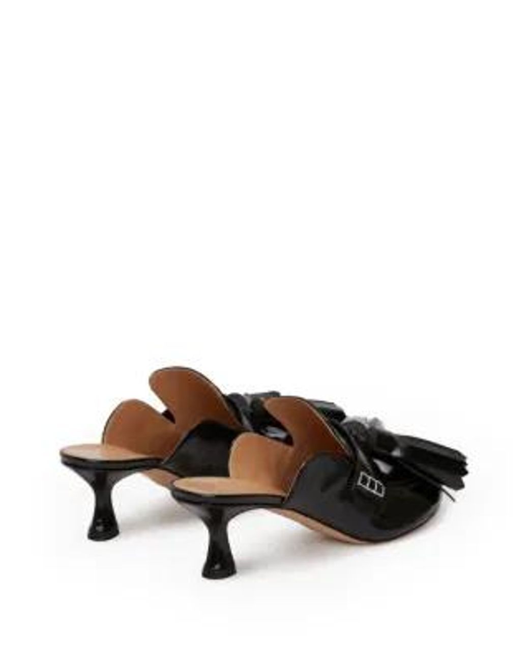 J.W. Anderson Black Tassel-Detail Leather Mules
