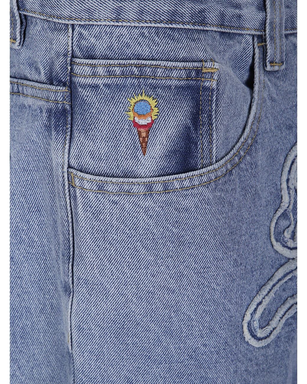 ICECREAM Blue Running Dog Double Scoop Jeans for men