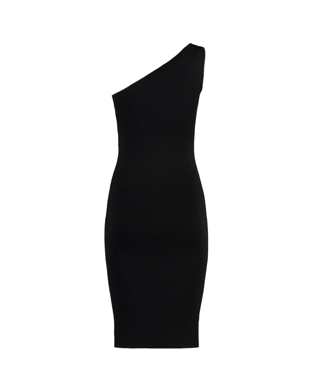 Yves Salomon Black One-Shoulder Dress