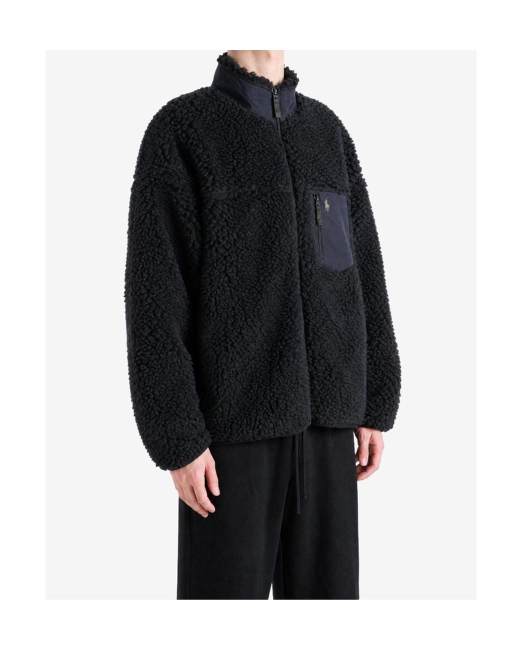 Polo Ralph Lauren Black Fleece Zip-Up Jacket for men