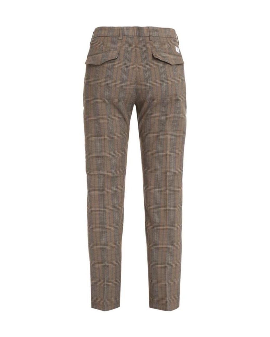 Department 5 Gray Checked Tailored Trousers for men