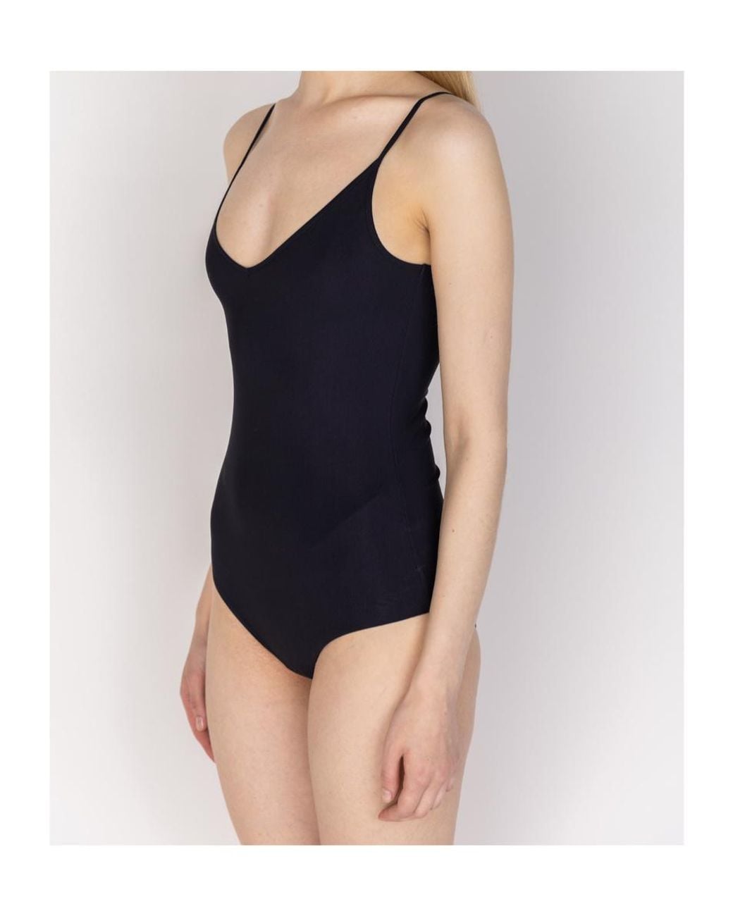 Jil Sander Blue V-Neck Sleeveless Bodysuit