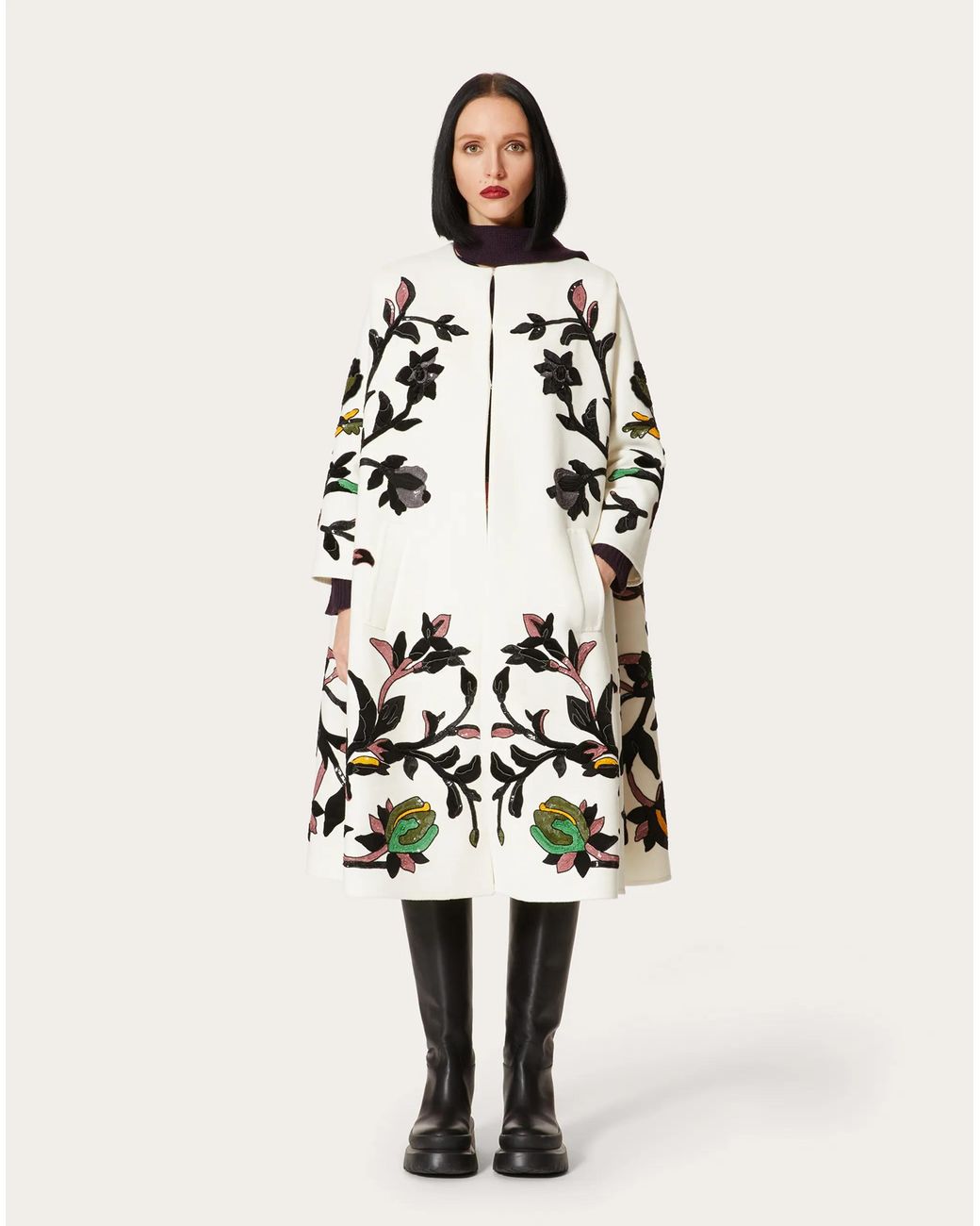 Valentino White Embroidered Coat