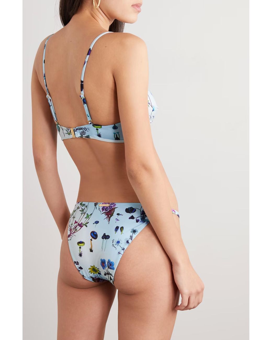 Stella McCartney Blue Floral Print Bikini Top