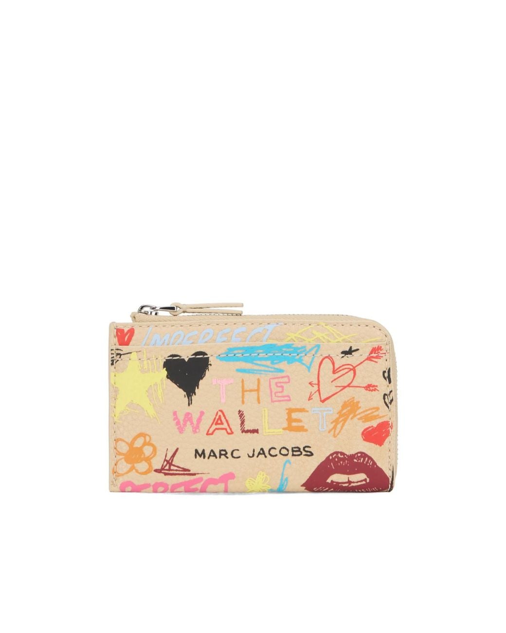 Marc Jacobs White Graphic Zip-Around Wallet