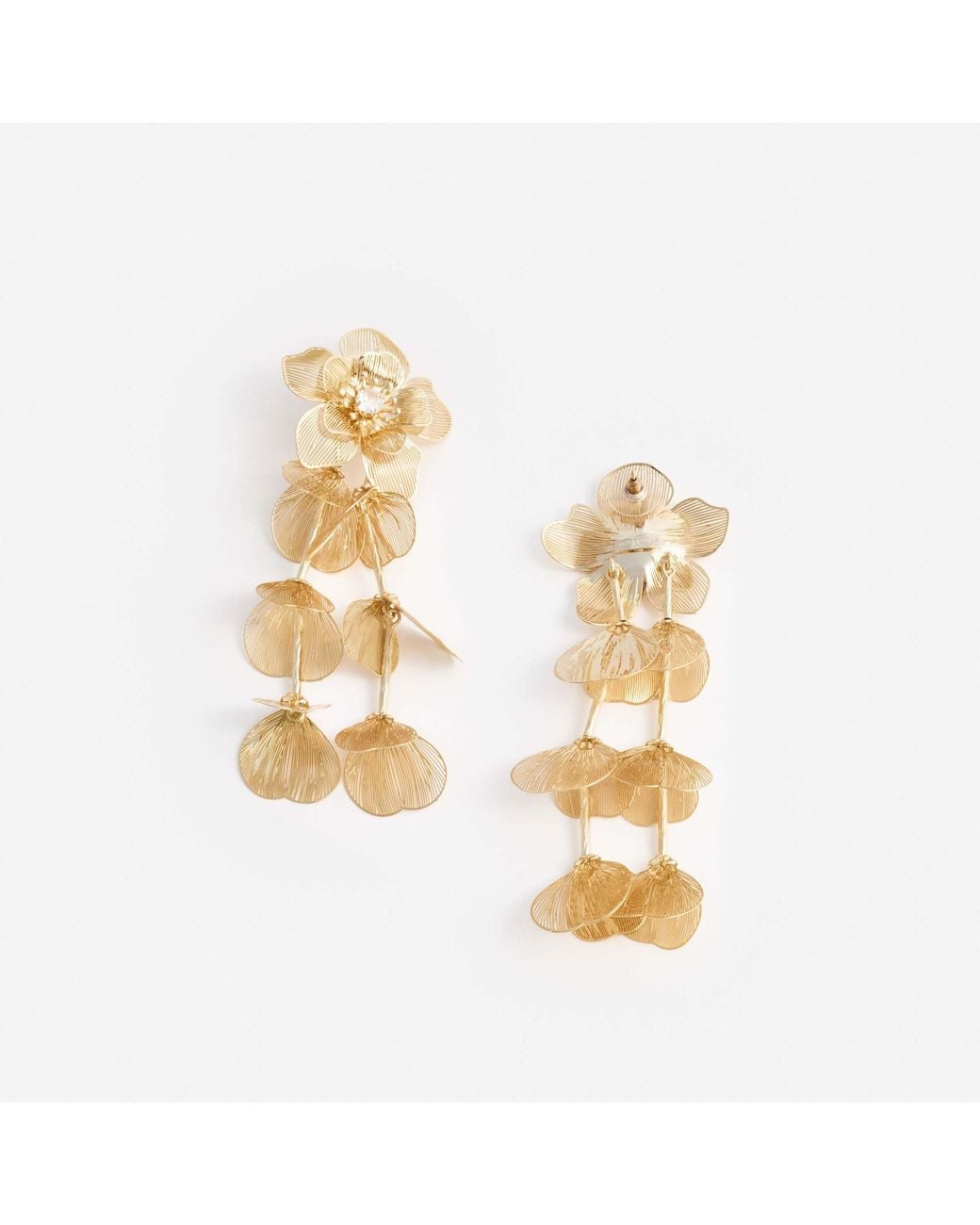 Self-Portrait Metallic Flower-Shaped Earrings