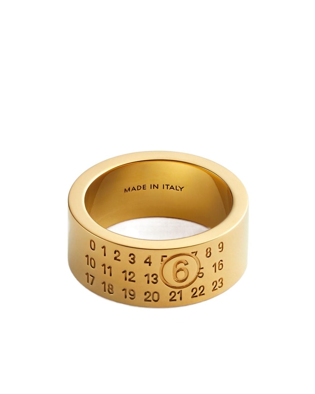 MM6 by Maison Margiela Metallic Numeric Minimal Signature Ring for men