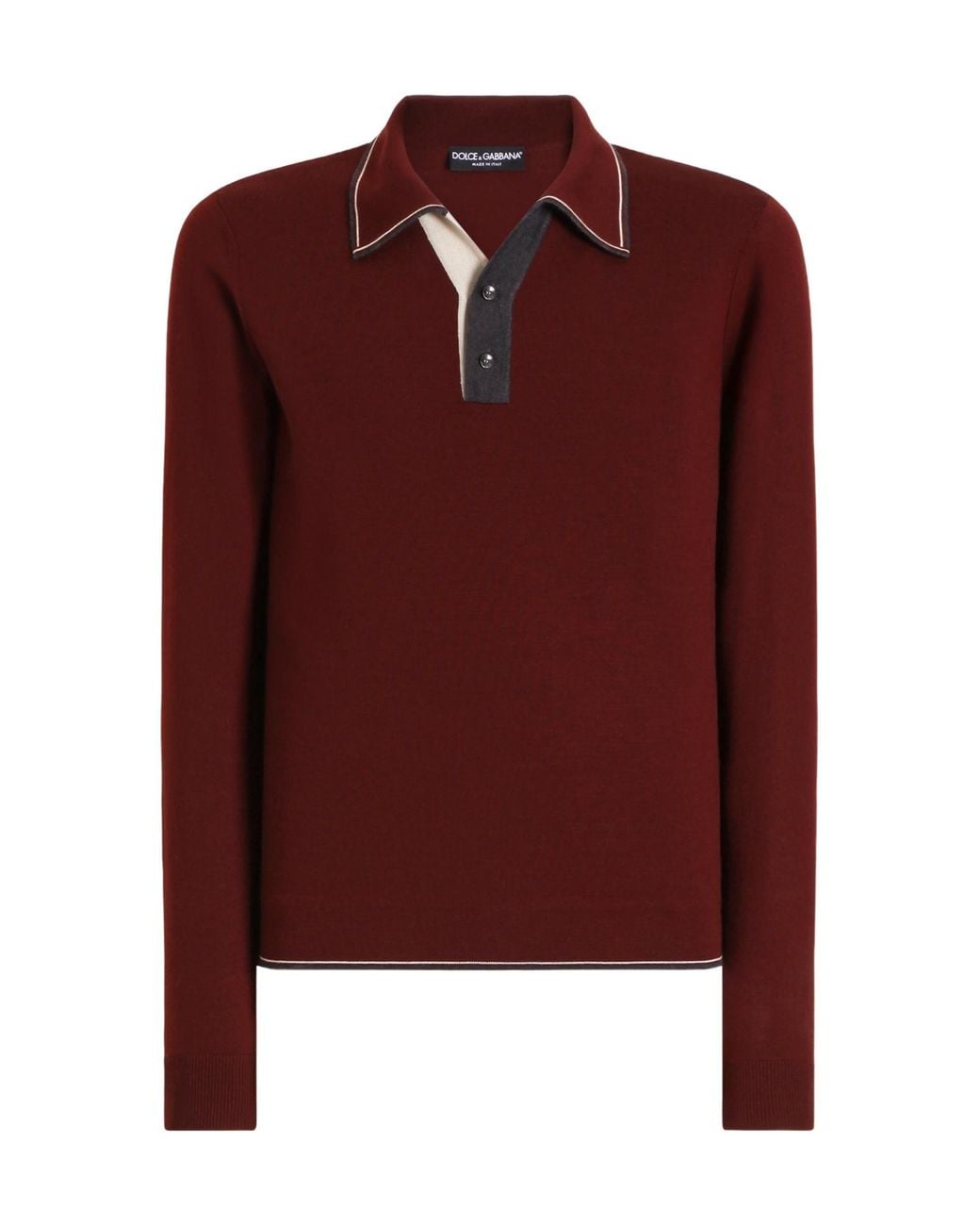 Dolce & Gabbana Red Wool Polo Shirt for men